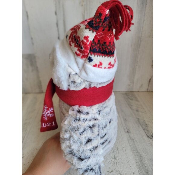 PetSmart white owl plush to toy dog winter Xmas scarf snowflake - Picture 7 of 10
